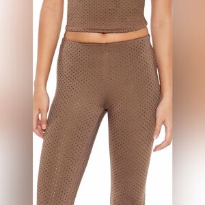Forever 21 Flared Sculpt Sequin Leggings in Espresso NWT